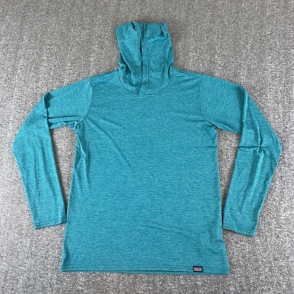 Patagonia Tops - Patagonia Women's XS Teal Hooded Long Sleeve Performance Top Lightweight